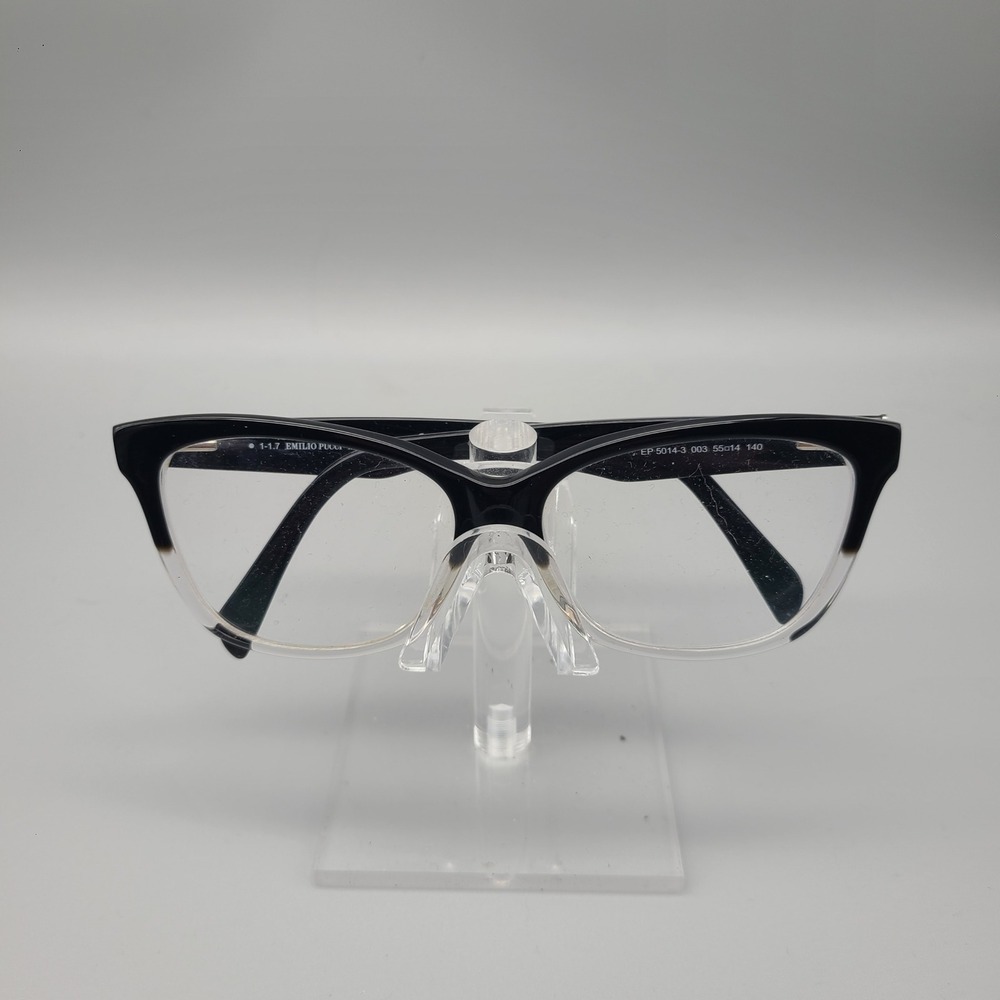 Emilio Pucci EP 5014-3 003 Black Clear Cat Eye Eyeglass Frames Italy 55-14-140